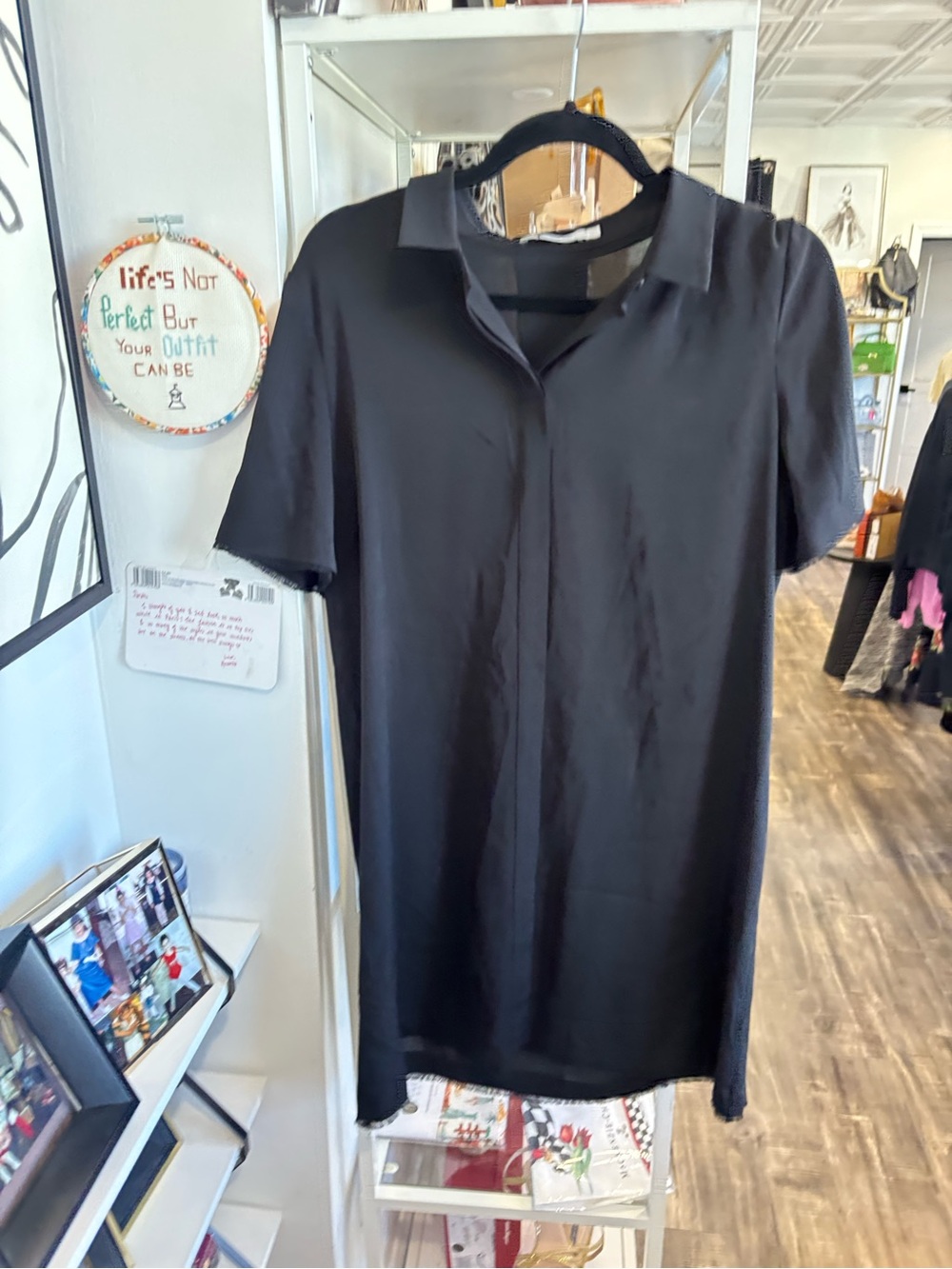 Alexander Wang Black Short-Sleeve Polo Dress